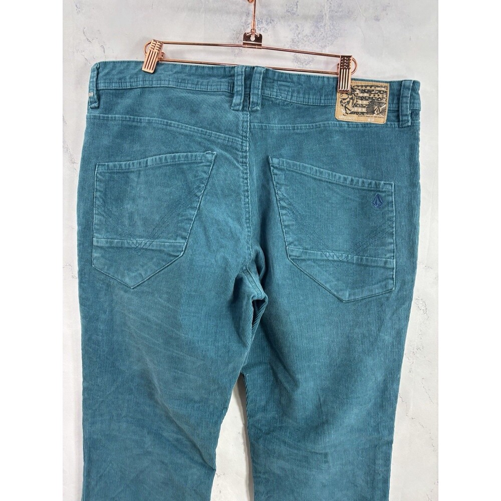 Vintage y2k VOLCOM Teal Corduroy Modern Straight Pant Mens 36 Mallcore 00s Retro - Picture 11 of 15